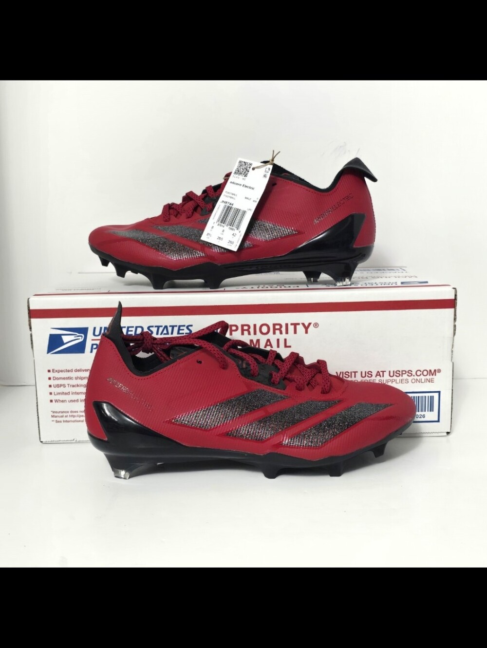 Adidas Adizero Electric II Football Cleats Red Black Men's Size 8.5